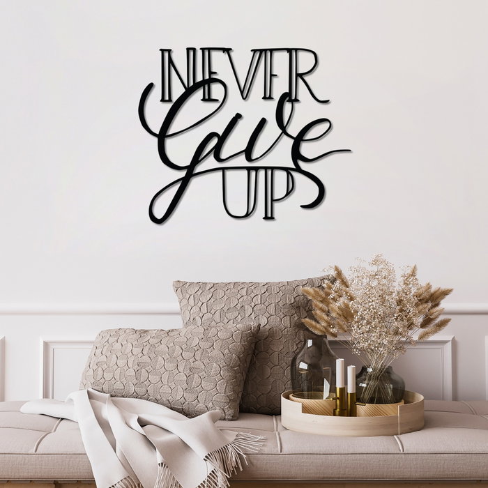 Wallity Never Give Up Escultura de Pared Negra Wallity Never Give Up Escultura de Pared Negra